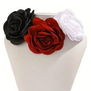 3 Set Elegant Chokers Necklace with Rose Flowers - Adjustable Lightweights